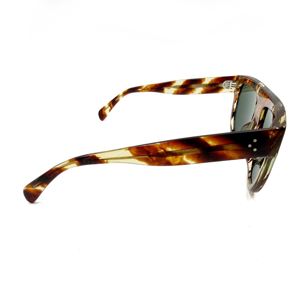 Celine Sunglasses Tortoiseshell Shadow Flat Top Oversized Women CL4001i - Picture 6 of 11